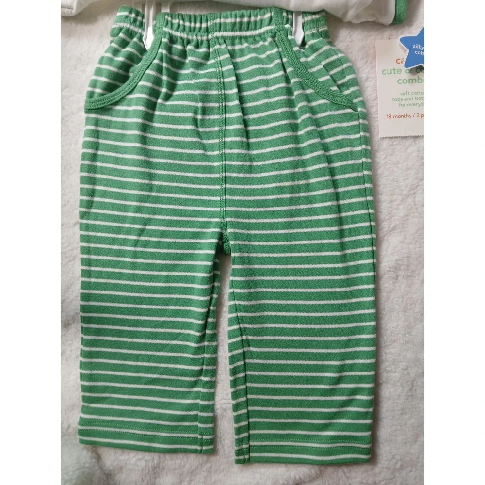 NWT Carter's‎ Bug Club 2 Pc Outfit Set 18 Months Embroidered Bodysuit Stripes - Picture 3 of 9